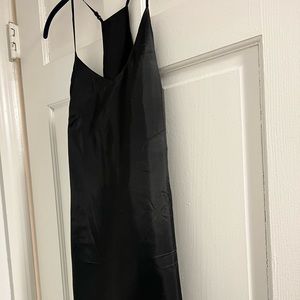 Jcrew Black slip Dress calf length GUC